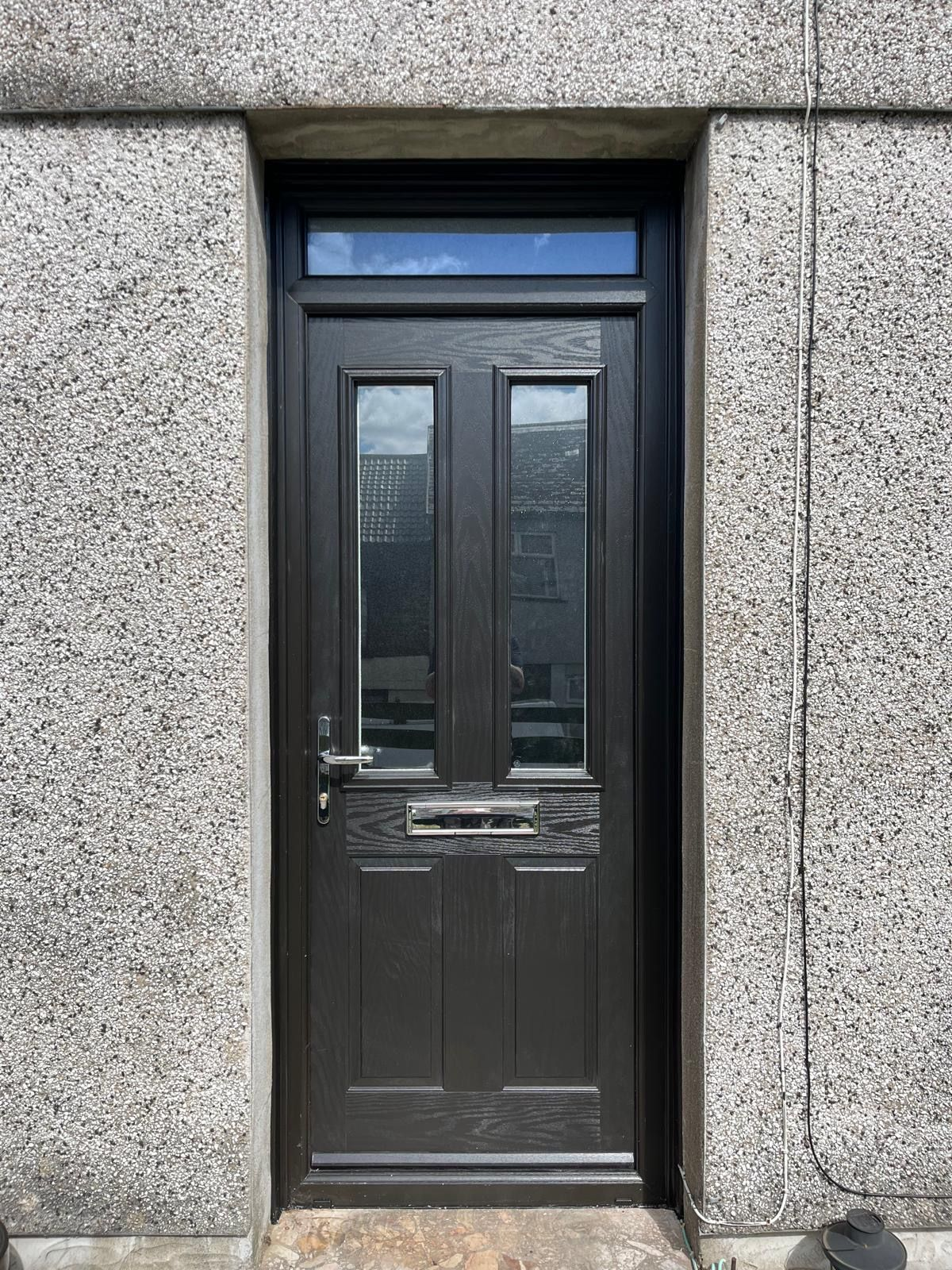 Black Composite Door with Transom