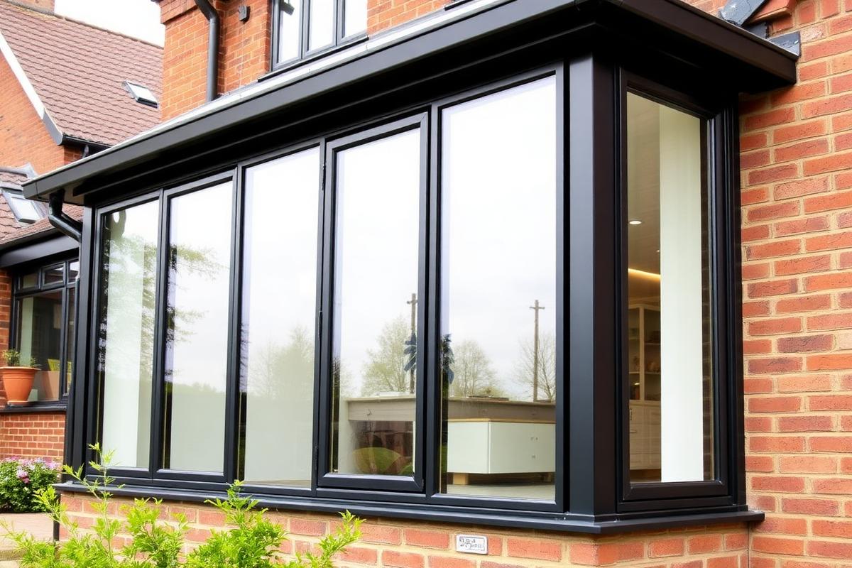 Conservatory installation installed by Rosac on a Gilfach street off the A469 (uPVC or aluminium frame system, 10-year product, 2-year fitting, structural warranty on the base)