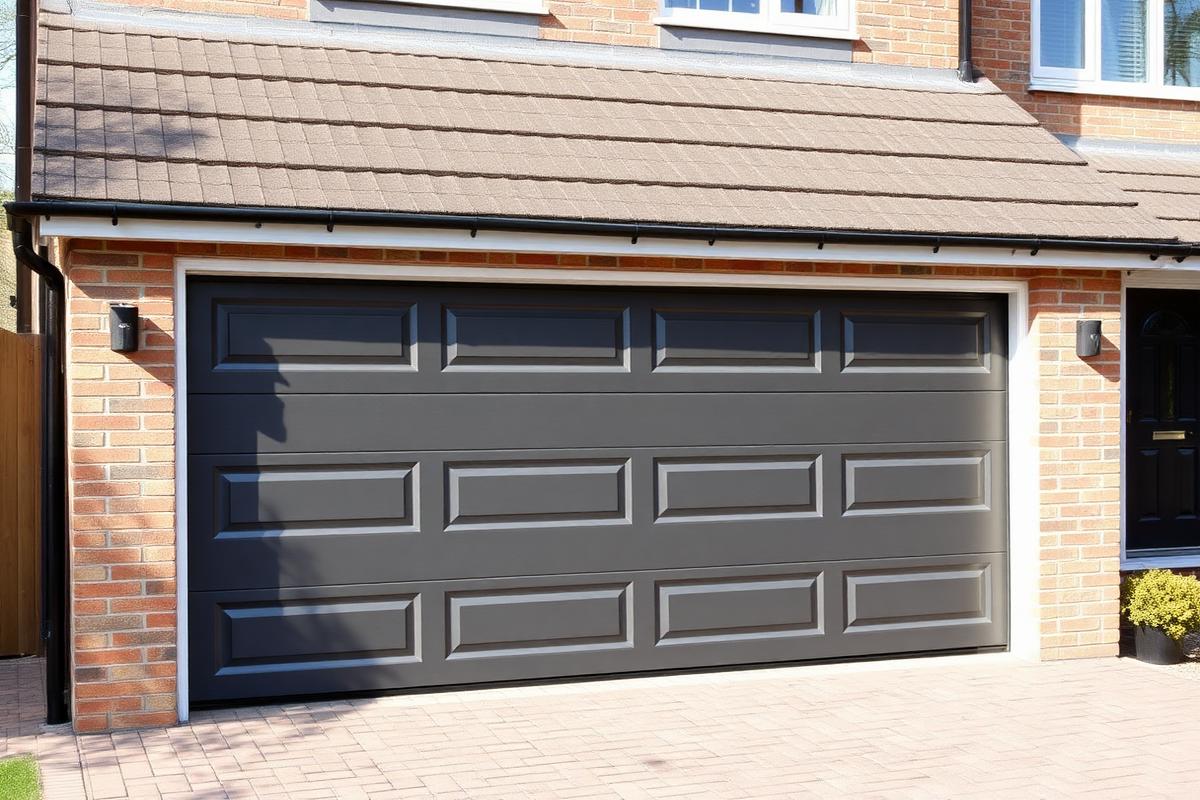 Garage door installation installed by Rosac on a Chapel of Ease street off the A467 (Caerphilly County Borough Council area, chosen for manual up-and-over doors that stick in winter, leak heat into the house wall and force you out of the car in the rain)